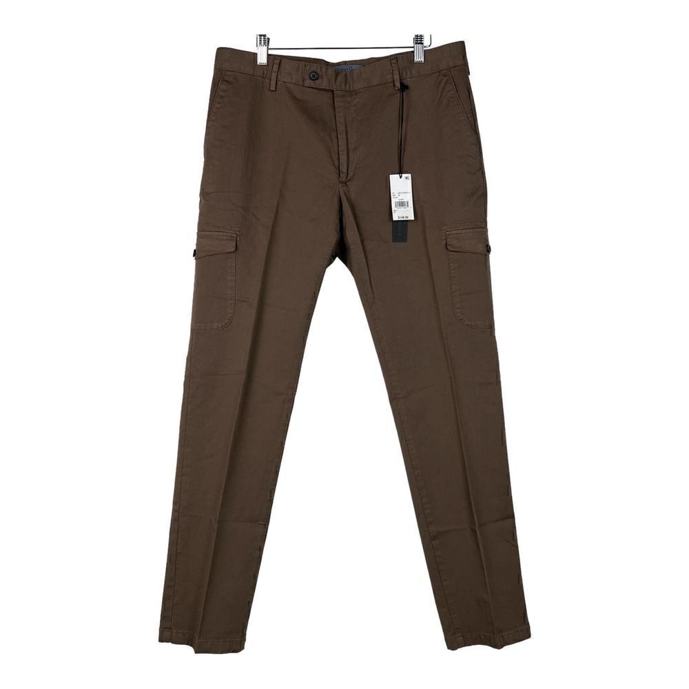 New Dylan Gray Men US 34 Brown Pants Regular Fit Cargo Slacks